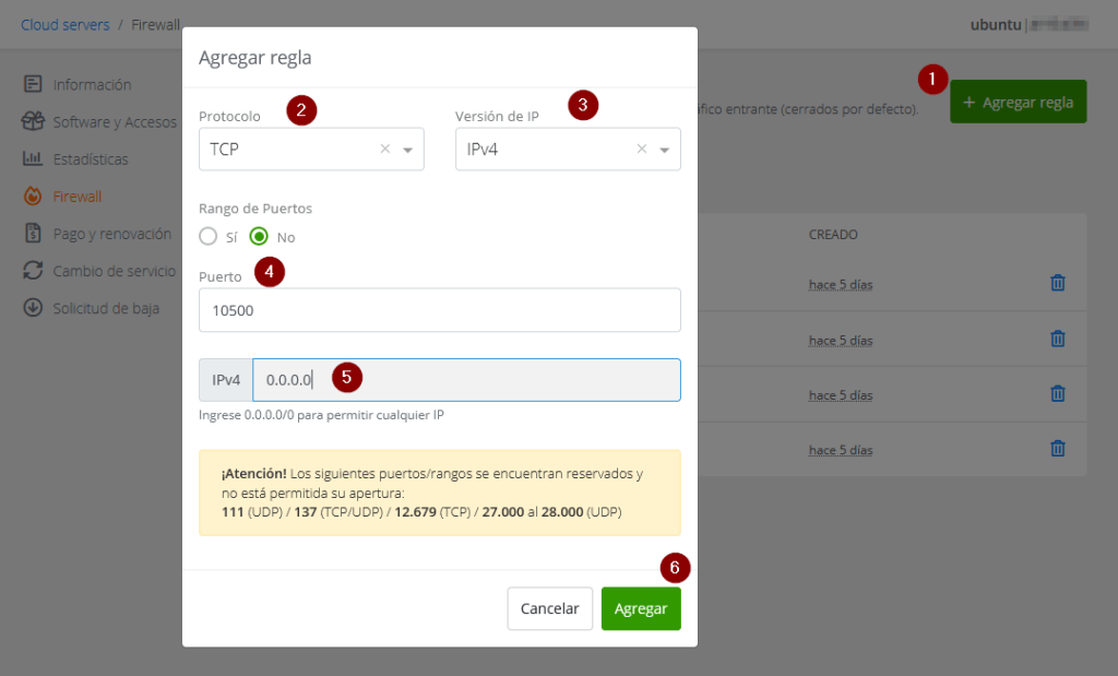 configuracion inicial servidor ubuntu 22.04 agregar reglas al cortafuegos 1024x619 1