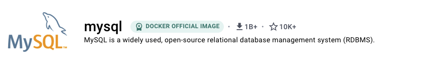Resultado de búsqueda de mysql en Docker Hub