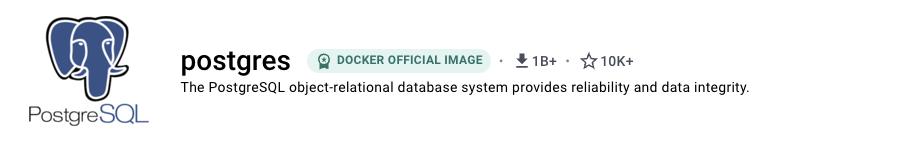 Resultado de búsqueda de postgres en Docker Hub