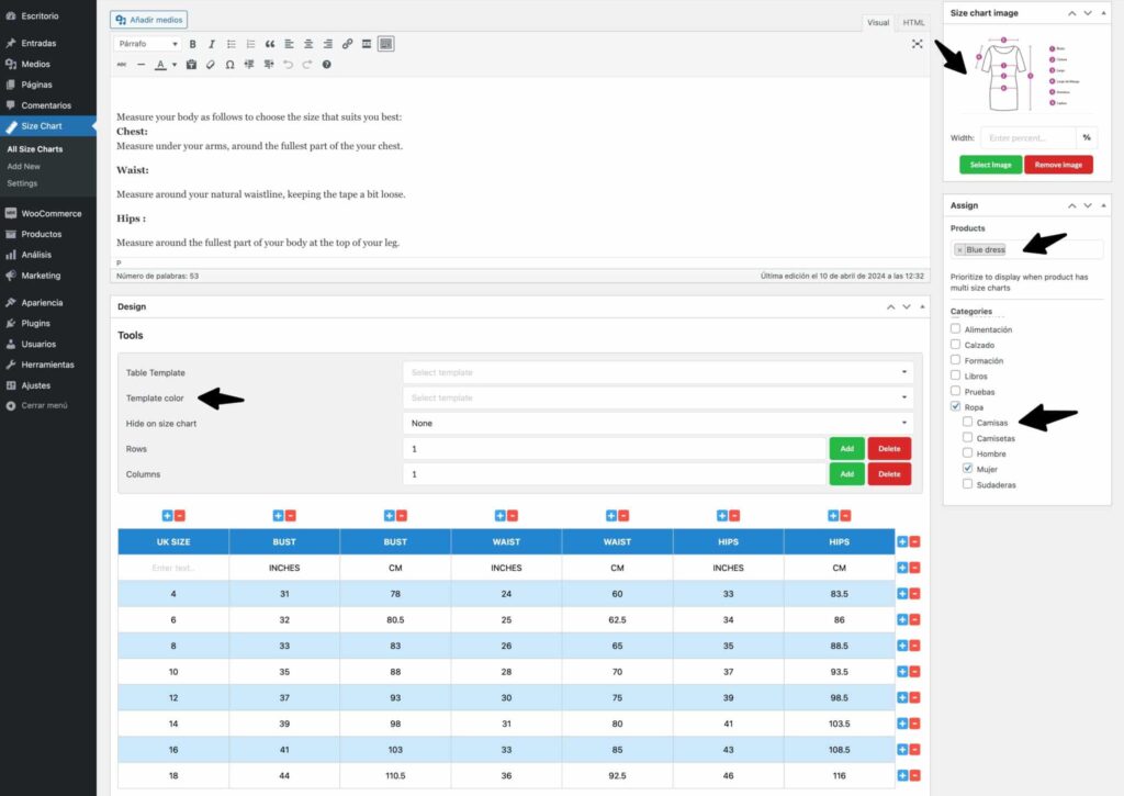 Cómo mostrar una guía de talles en WooCommerce y mejorar tus ventas 7 Guía de talles en WooCommerce-8