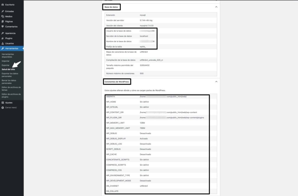 Modificar el archivo wp-config
